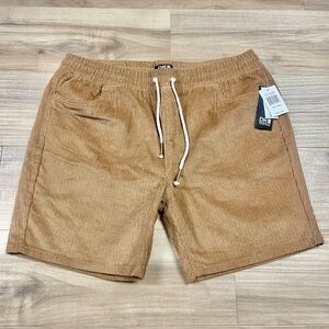 DR Essentials Men's XL Corduroy Cargo Shorts Light Brown Drawstring